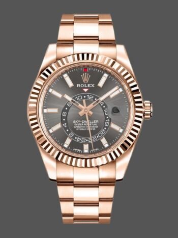Replica Rolex Sky-Dweller 326935 Everose Gold Dark Rhodium Stick Dial 42 mm for men