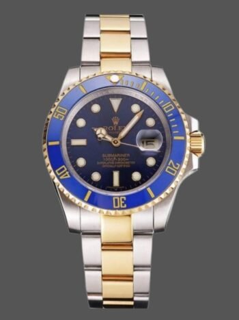 Réplica del reloj Rolex Submariner PR16233B para hombre, esfera azul bicolor, 41 mm