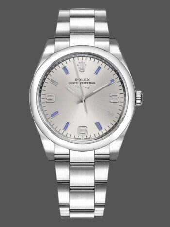 Replica Rolex Oyster Perpetual Air-King 114200 unisex watch, silver dial, 34 mm