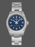 Rolex Oyster Perpetual 177200 Women's Watch Replica, Arabic Blue Dial, Vaulted Bezel, 31mm