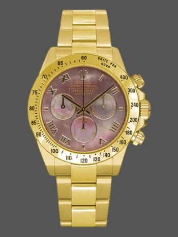 Réplica del reloj Rolex Cosmograph Daytona 116528 para hombre, esfera romana de nácar negro, 40 mm