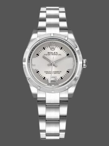 Replica Rolex Oyster Perpetual 177210 Women's Watch, Silver Maxi Arabic Dial, 31mm