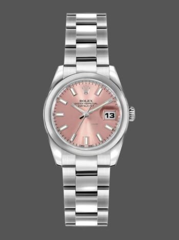 Rolex Datejust 179160 Women's Watch Replica Pink Dial with Indexes and Vaulted Bezel, 26mm