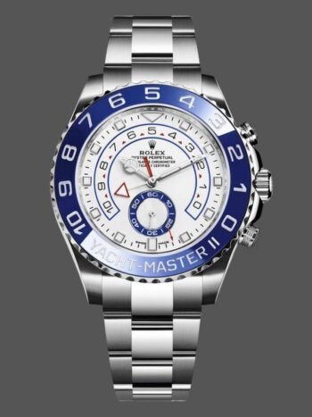 Réplica del Rolex Yacht-Master II 116680 para hombre, esfera cuadrada blanca, 44 mm