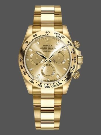 Rolex Daytona 116508 Men's Watch Replica Yellow Gold Champagne Index Dial 40mm