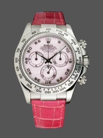 Replica Rolex Daytona 116519 Rose MOP watch with 40mm Arabic pink strap for men