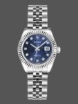 Replica Rolex Datejust 179174 Jubilee Women's Watch, Blue Dial with Diamonds and Fluted Bezel, 26mm