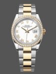 Rolex Datejust 36 mm Stainless steel and yellow gold m126283rbr 0016 Oyster Roman white