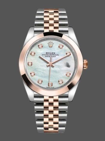 Réplica del reloj Rolex Datejust 126301 para hombre, esfera de nácar blanco con diamantes, 41 mm