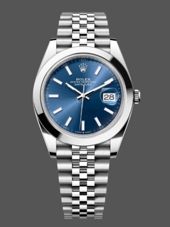 Rolex Datejust 41, blue ribbed dial, Jubilee stainless steel bracelet 126300 0002