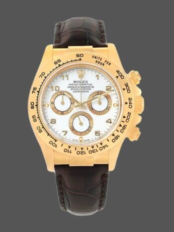 Rolex Daytona 116518 Men's Watch Replica Yellow Gold White Dial 40mm