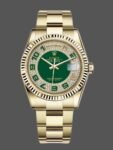 Replica Rolex Day-Date 118238 unisex watch with 36mm green diamond pav?? dial