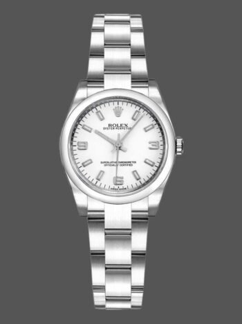 Réplica del reloj Rolex Oyster Perpetual 176200 para dama, acero inoxidable, esfera blanca, 26 mm