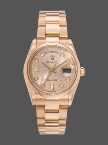 Replica Rolex Day-Date 118205 Jubilee unisex watch with 36mm champagne dial