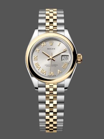Replica Rolex Lady-Datejust watch 279163-0005 with silver Roman dial