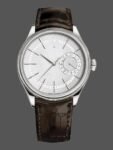 Replica Rolex Cellini Date 50519 men's watch, brown leather and silver dial, 39 mm