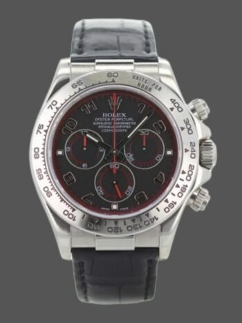 Rolex Daytona 116519 Men's Watch Replica Black Racing Dial Leather Strap 40mm