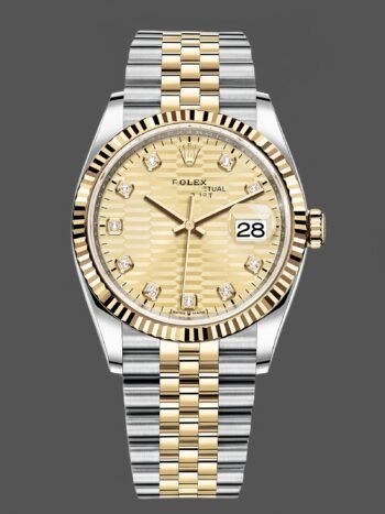 Rolex Datejust 36 126233 0045 Diamond dial with champagne striated motif