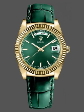 Rolex Day Date 36, green dial, 18K solid yellow gold, 118138 0003