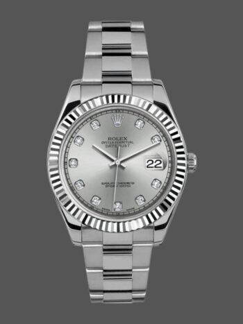 Replica Rolex Datejust II 116334 Men's Watch, Silver Dial with Diamonds, 41mm