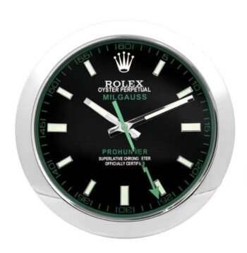 Reloj de pared Rolex Milgauss negro y verde