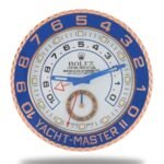 Rolex Yacht Master ll pink and white wall clock