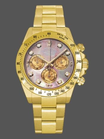 Réplica del reloj Rolex Cosmograph Daytona 116528 para hombre, esfera de nácar negro con diamantes, 40 mm