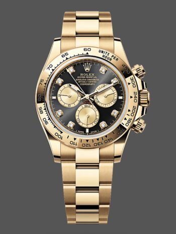 Replica of the Rolex Daytona Cosmograph 126508 0003 in yellow gold and black dial