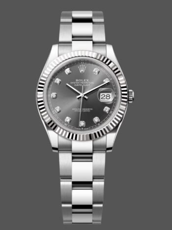 Rolex Datejust 31 stainless steel and white gold watch with gray dial M278274 for women