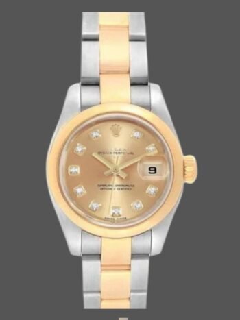 Replica Rolex Datejust 179163 women's watch, champagne dial, 26mm domed bezel
