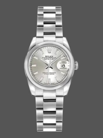 Replica Rolex Datejust 179160 Women's Watch, Silver Dial with Indexes and Vaulted Bezel, 26mm
