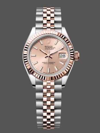 Rolex Datejust 28 stainless steel and gold Everose 279171 0023 with pink indices and Jubilee Lady watch