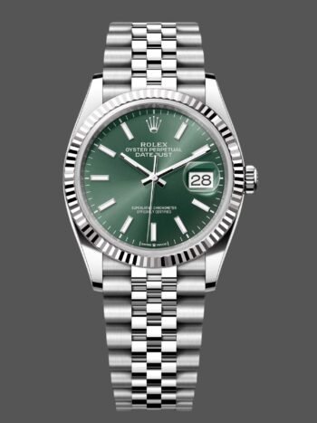 Replica Rolex Datejust 126234 unisex stainless steel watch with 36mm mint green dial