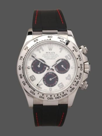 Rolex Daytona 116519 Men's Watch Replica Panda Dial Black Rubber Strap 40mm