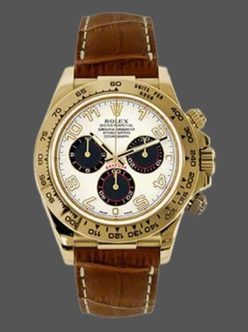Rolex Daytona 116518 Replica Men's Ivory Dial Brown Leather Strap 40mm