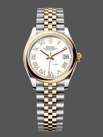Rolex Datejust 31 stainless steel and yellow gold watch with white Roman dial M278243 0002 for women