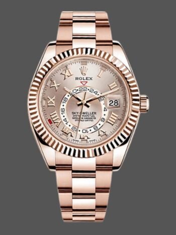 Réplica del reloj Rolex Sky-Dweller 326935 Sundust con esfera de números romanos de 42 mm para hombre