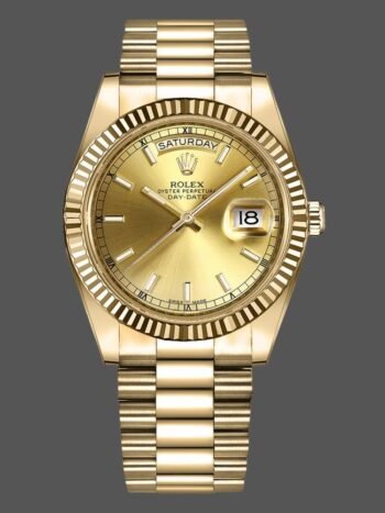 Replica Rolex Day-Date 218238 Men's Watch Champagne Index Dial 41mm Yellow Gold