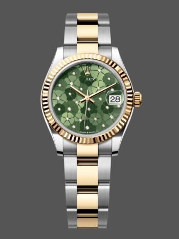 Rolex Datejust 31 Oro amarillo Verde oliva Motivo floral Esfera de diamantes m278273 0031