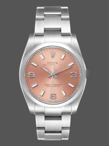 Réplica del Rolex Oyster Perpetual Air-King 114200, esfera salmón, 34 mm, unisex