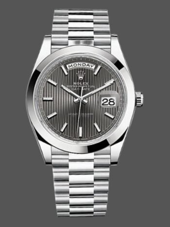 Rolex Day-Date 228206 Men's Watch Replica Dark Rhodium Gray Dial Platinum 40mm