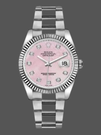 Replica Rolex Datejust 116234 Women's Watch, Pink Mother of Pearl and Diamond Dial, 36mm