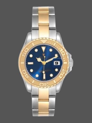 Réplica del Rolex Yacht-Master 169623 para dama, acero, oro amarillo, esfera azul, 29 mm