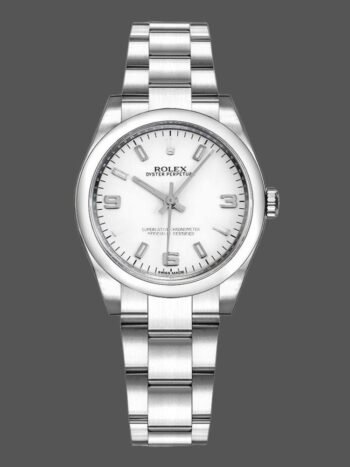 Replica Rolex Oyster Perpetual 177200 Women's Watch, White Arabic Dial, 31mm Oyster Bracelet