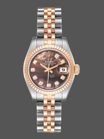 Replica Rolex Datejust 179171 Women's Watch, Black Mother of Pearl and Diamond Dial, 26mm