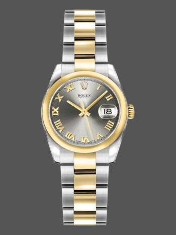 Rolex Datejust 179163 Women's Watch Replica Gray Dial Vaulted Bezel 26mm