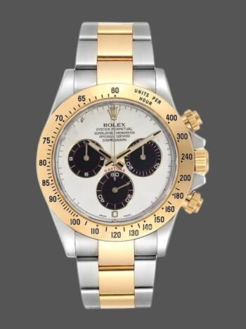 Replica Rolex Daytona 116523 for men, white dial with Arabic panda, 40 mm