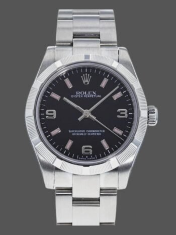 Replica Rolex Oyster Perpetual 177210 women's watch, black dial, pink, 31 mm