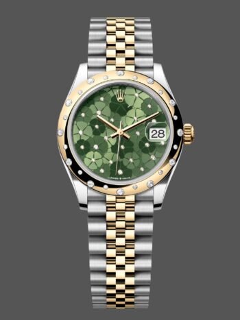 Rolex Datejust 31 mm 278343RBR 0032 Green floral dial Rolesor Jubilee women's watch yellow