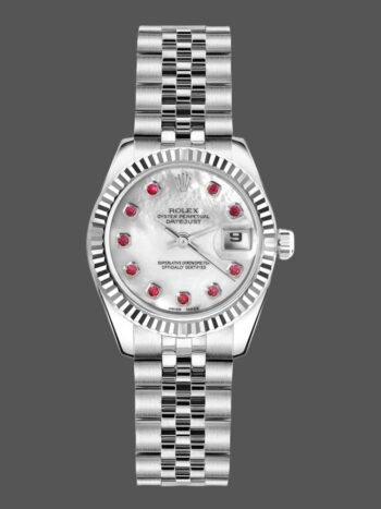Replica Rolex Datejust 179174 Women's Watch, White Mother of Pearl Dial with Fluted Bezel, 26mm